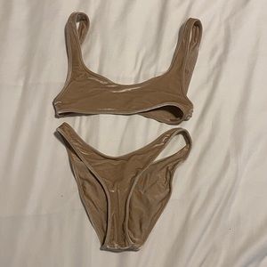 Women’s triangle velvet bikini